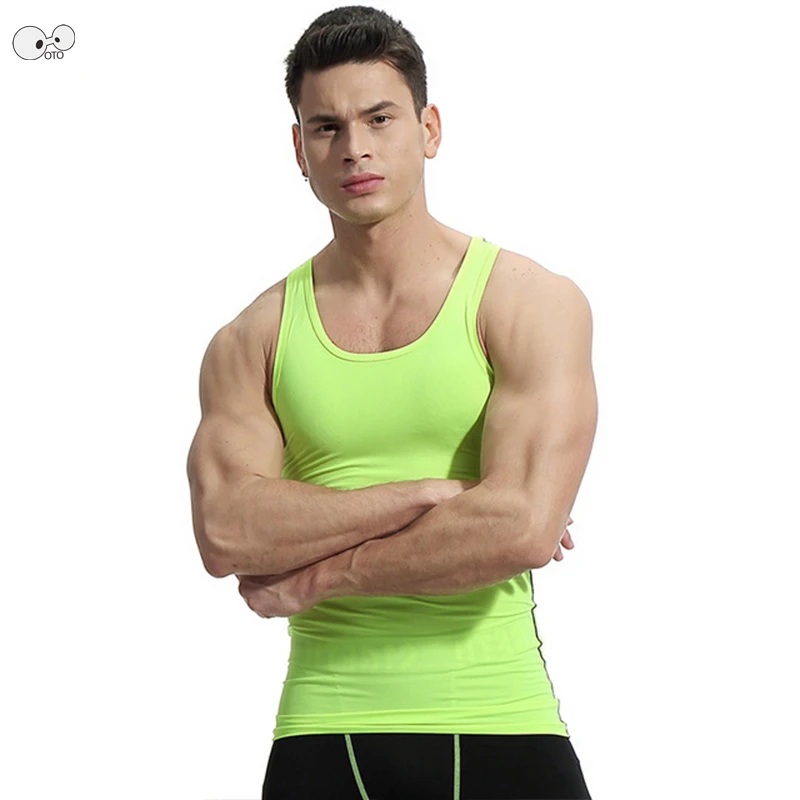 

Quick Dry Compression Sleeveless Running Shirts Mens 2019 Summer Cool Fitness Gym Tank Top Base Layer Sportswear Vest Clothing