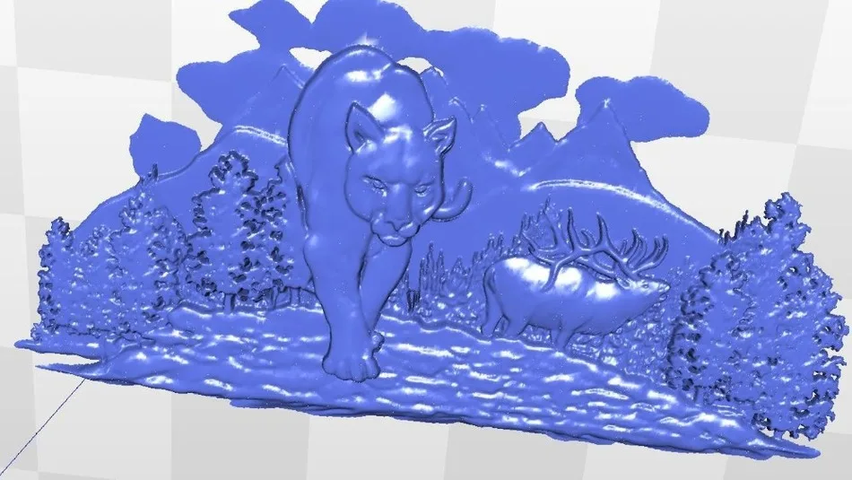 Panno_lioness for cnc in STL file format 3d model relief | Инструменты