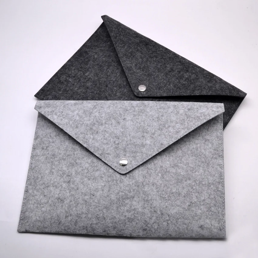 1PC Simple Solid A4 Big Capacity Document Bag Business Briefcase File Folders Chemical Felt Filing Products Student Gifts