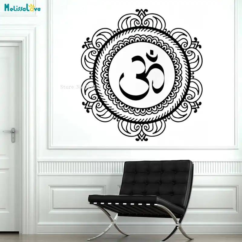 Vinilo Pared Vinilo Calcomania Mandala Om Simbolo Del Universo