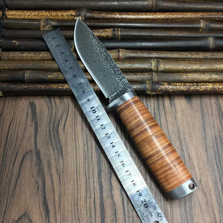 

58RHC High-carbon steel Handmade Damascus steel Straight Knife Forged Steel Hunting Fixed Tactical Knives