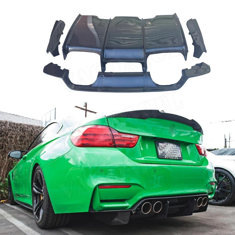 

Carbon Fiber Rear Lip Diffuser Splitters Spoiler Bumper Chin Guard For BMW F80 M3 F82 F83 M4 2014-2018 PSM Style
