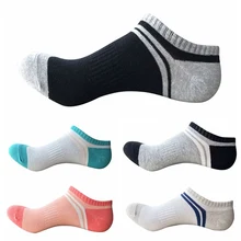 Новые спортивные носки для женщин из хлопка для бега, туризма, настольного тенниса, женские весенне-летние Цветные Лоскутные женские спортивные носки