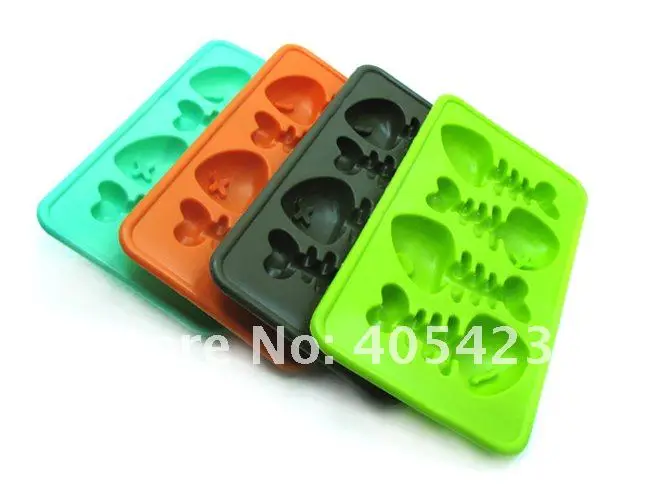Free shipping! 2pcs/lot,ice mould ,skull mold,Silicone ice box,ice modeler,accept mixed style order