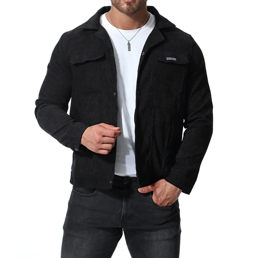 Barnd новые мужские вельветовые куртки пальто весна осень модные высококачественные мужские черные повседневные куртки пальто мужская одежда верхняя одежда BF3083