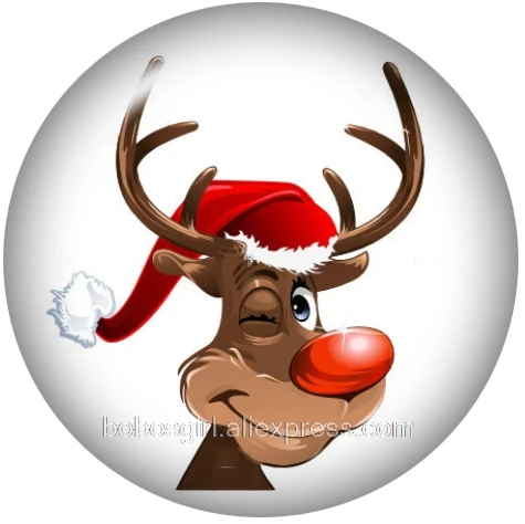 Праздничный Рождественский олень стеклянная кнопка оснастки для DIY ювелирных изделий Круглые фото кабошоны DA1085 - Окраска металла: A4747