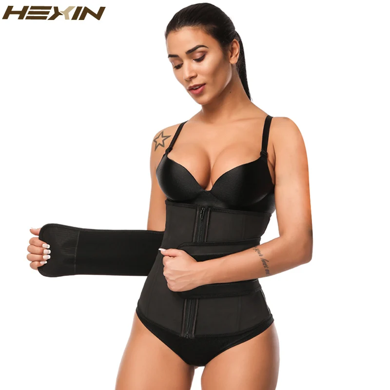 HEXIN зажим и молния 100% латексный корсет для талии подгрудный тела Fajas пояс