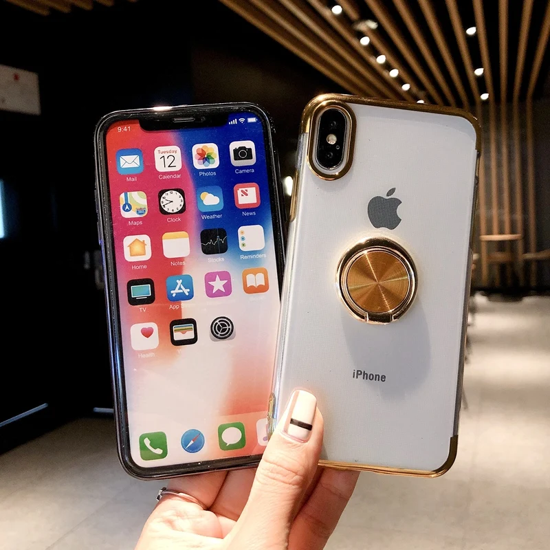 ل iphone 8 7 زائد iphone 6s 6s plus حالة الامتزاز المغناطيسي سيارة حامل غطاء واضح ل iphone XS ماكس iphone XR XS X 10 حالات