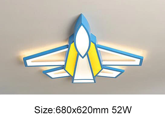 Самолет современная светодиодная люстра для спальни детская комната Мальчик комната 90-260 В Потолочная люстра светильники - Цвет абажура: blue yellow 680x620