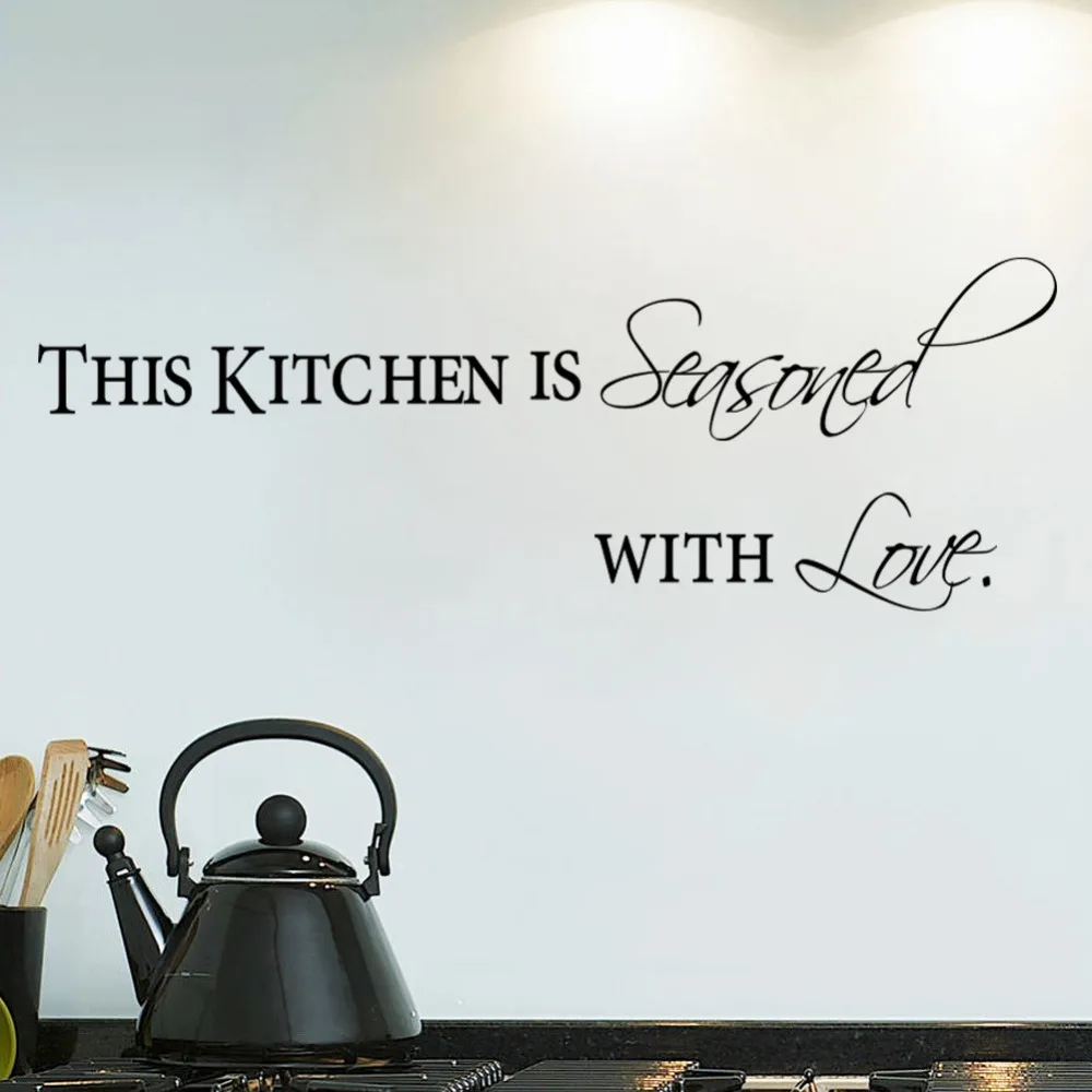This Kitchen Is Seasoned With Love Quotes And Sayings Wall Decals This Kitchen Is Seasoned With Love Quotes And Sayings Wall Decals Dining Room Removable Stickers Murals In From Home Garden