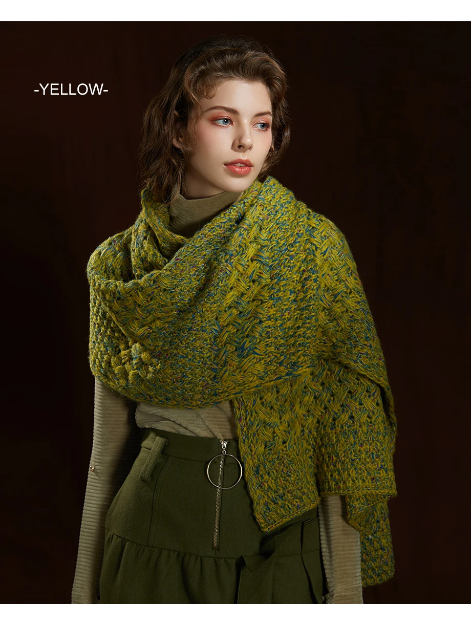 Winter Women Scarf Wool Knit Thick Scarves Female 2019 New Most Popular Design Shawls Warmer Women's Scarves Warm Ladies Scarf (11)