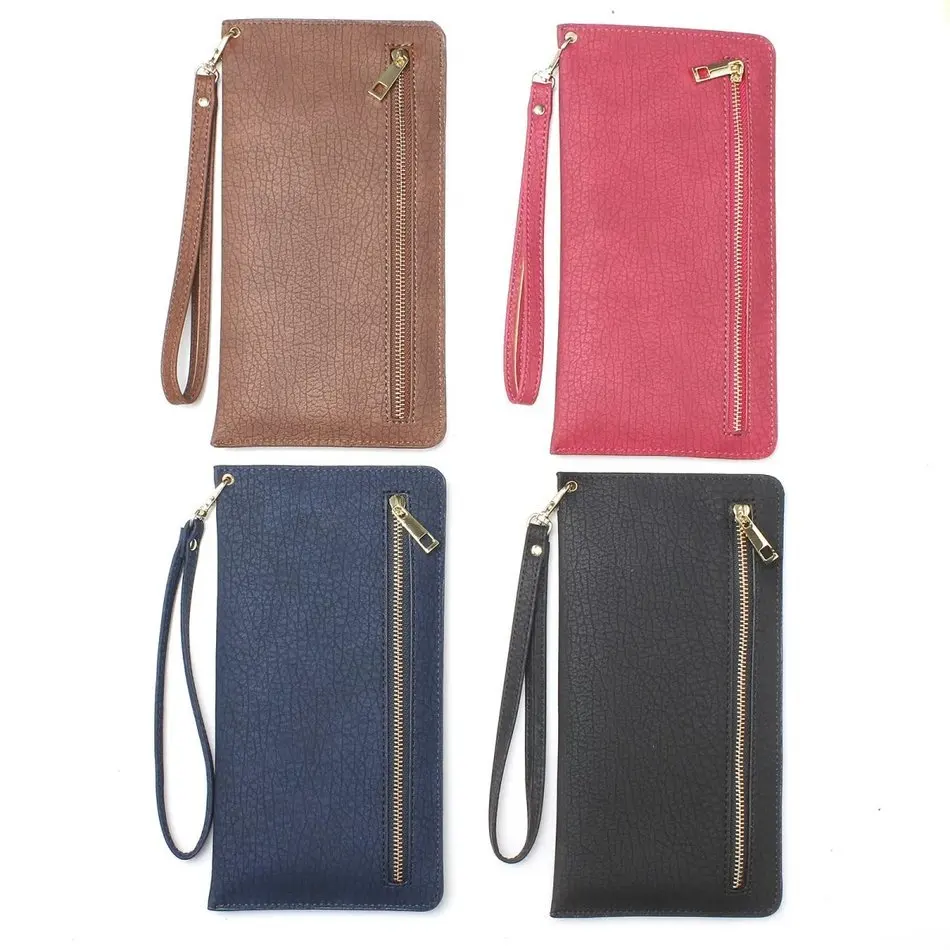 

Girl Women Handbag Zipper Wallet Cover With Card Slots Holster Bag PU Leather Case For iphone 7 8 Smartphones