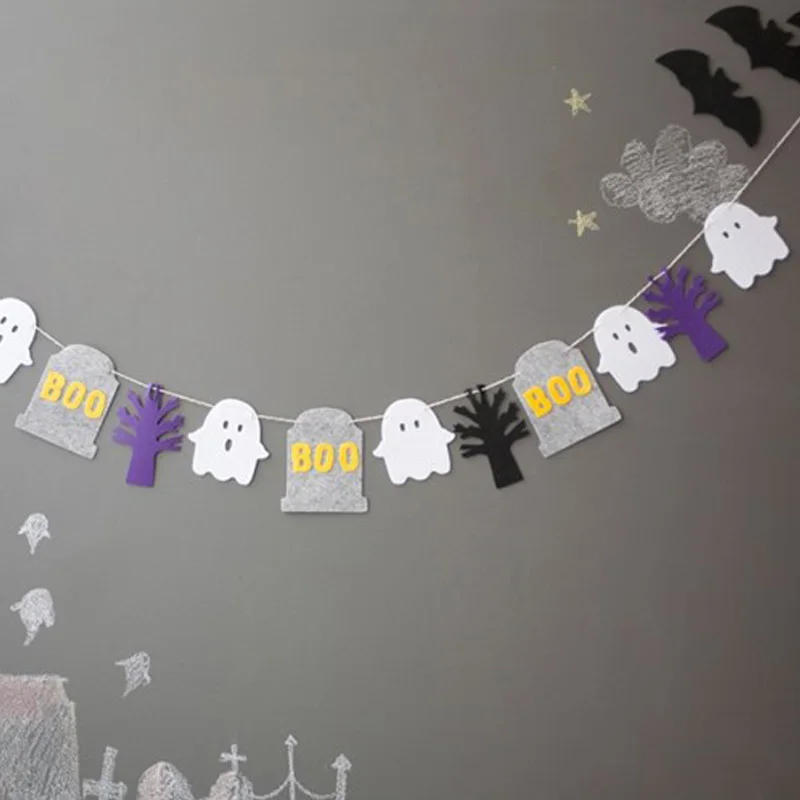 Halloween Party украшения Поставки Хэллоуин флаг Темная ночь призрачный лес Boo висит|flags