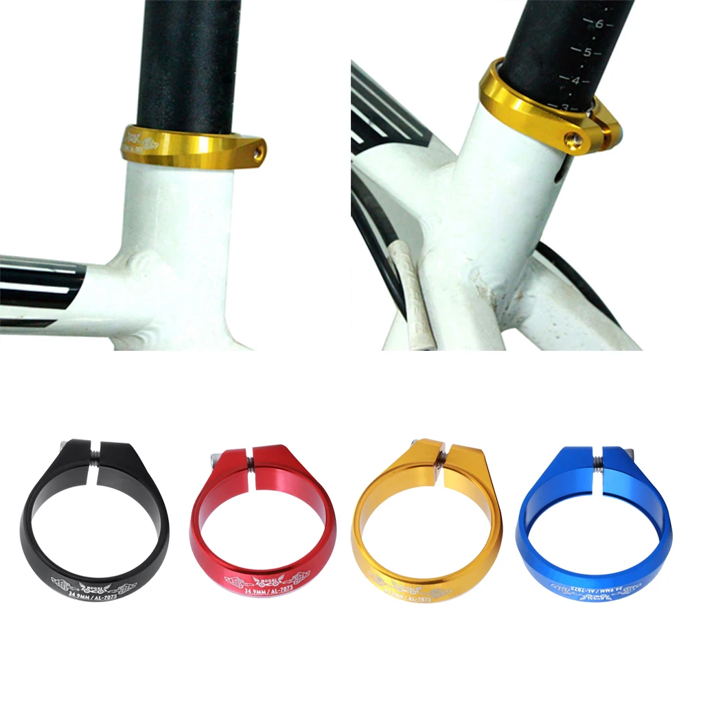 Ultralight Replacement SeatPost Clamp Mountain Road Bike Seat Post Tube Clip Bicycle Part 34.9 mm Black Red Blue Golden