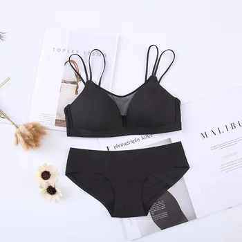 

Women Lace Mesh Bra Briefs Sets Sexy Underwear Panties Set Summer Push Up Bras Set