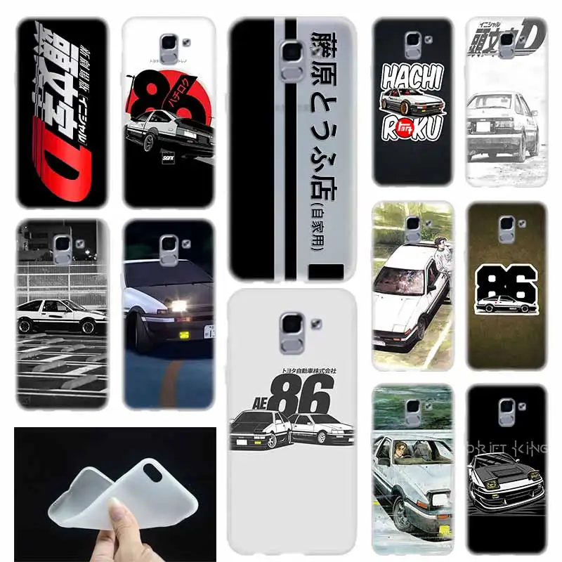 Phone case Soft Cover Coque For Samsung Galaxy J6 J8 J3 J5 J7 J4 Plus 2018 2016 2017 EU Prime Pro Ace j610 INITIAL D AE86 model | Мобильные