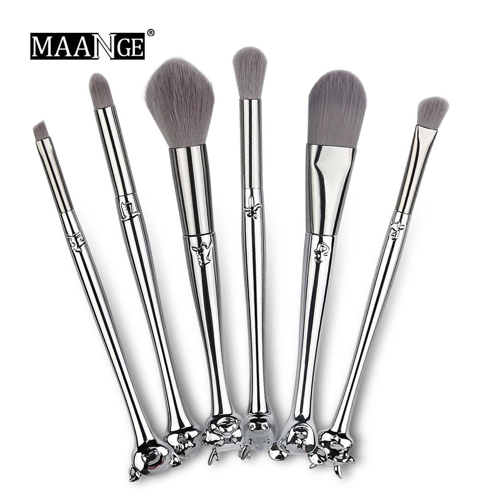 

MAANGE Makeup Brushes Set 6 PCS Foundation Powder Eyeshadow Brush Blending Eyebrow Make Up Brushes Beauty Cosmetics Kit With Box
