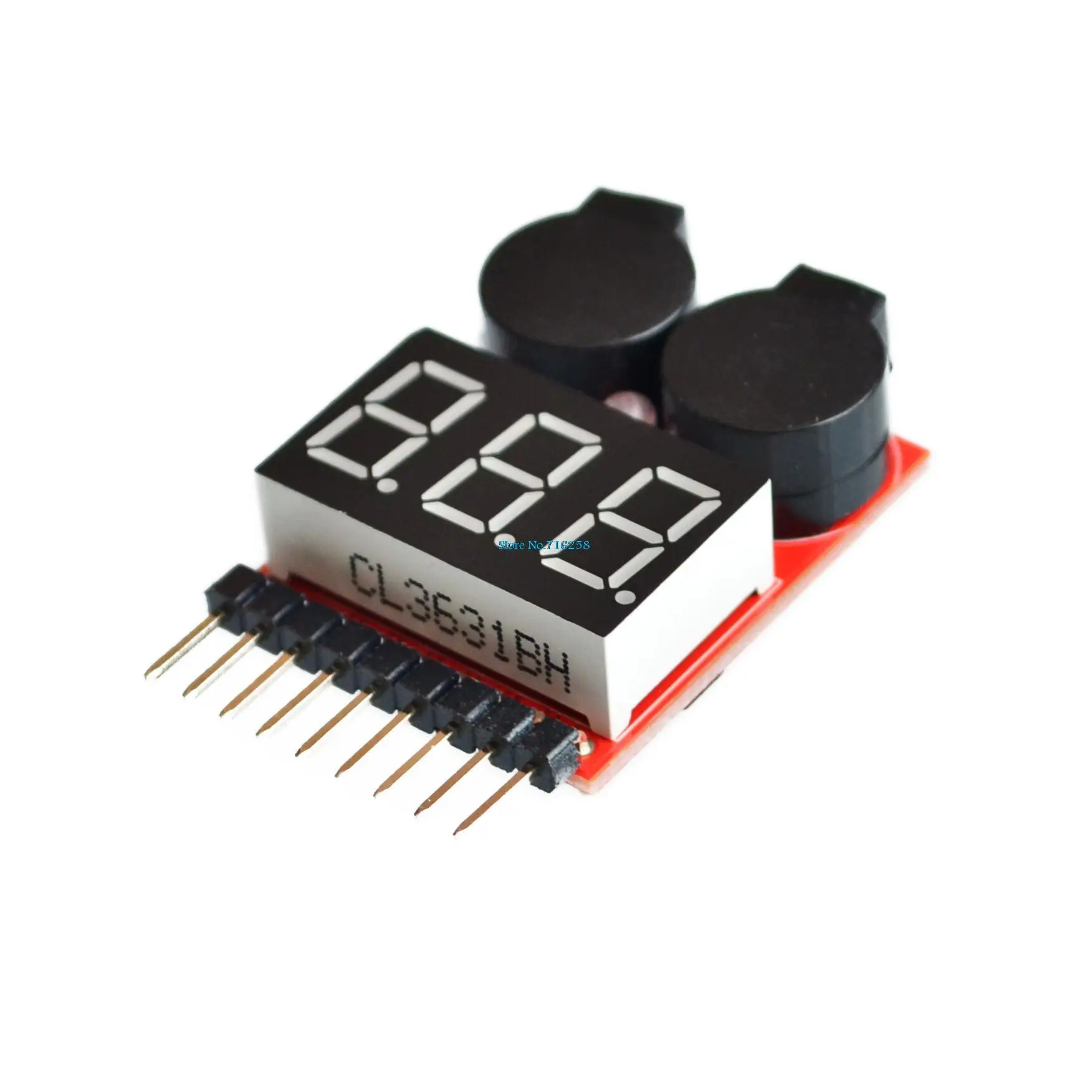 

1-8S LED Low Voltage Buzzer Alarm Lipo Voltage Indicator Checker Tester