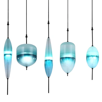 

Nordic Italian design sospensione led pendant light Blue White Glass deco home pendant Lamp Dining Coffee Hotel Bar loft vintage