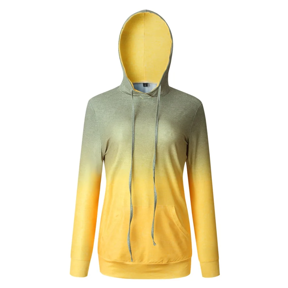 

2019 Spring Autumn Fashion Cool Gradient Hit Color Women Hoodies Sweatshirt Street Full Sleeve Loose S-XL Tracksuits Female