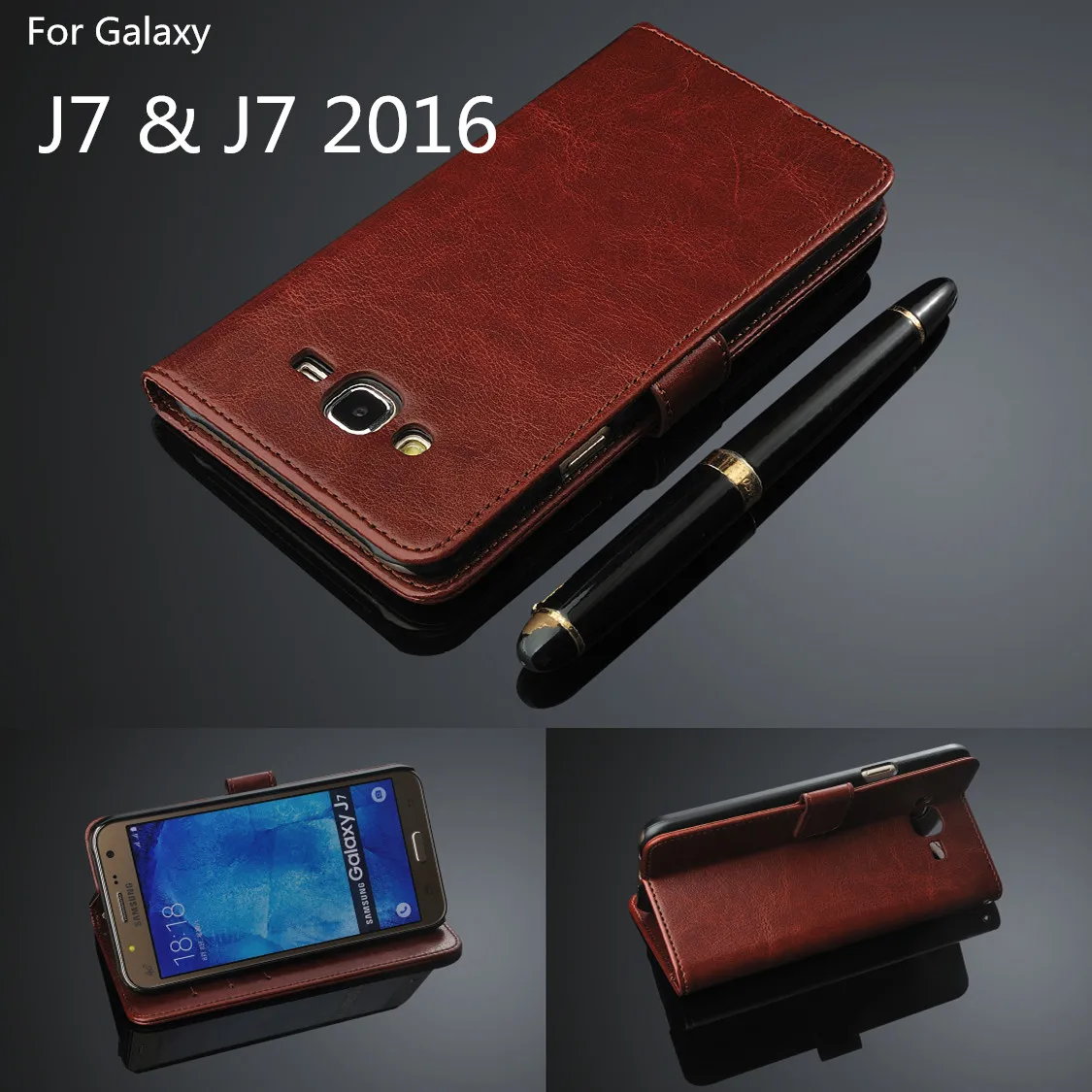  card holder cover case for Samsung Galaxy J7 2016 J710F J710 leather phone case wallet flip cover For Smasung Galaxy J7 