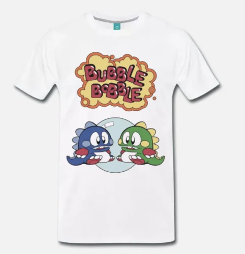 

T-SHIRT BUBBLE BOBBLE VIDEOGAME ARCADE ANNI 80 COMMODORE - 1 - S-M-L-XL-2XL-3XL