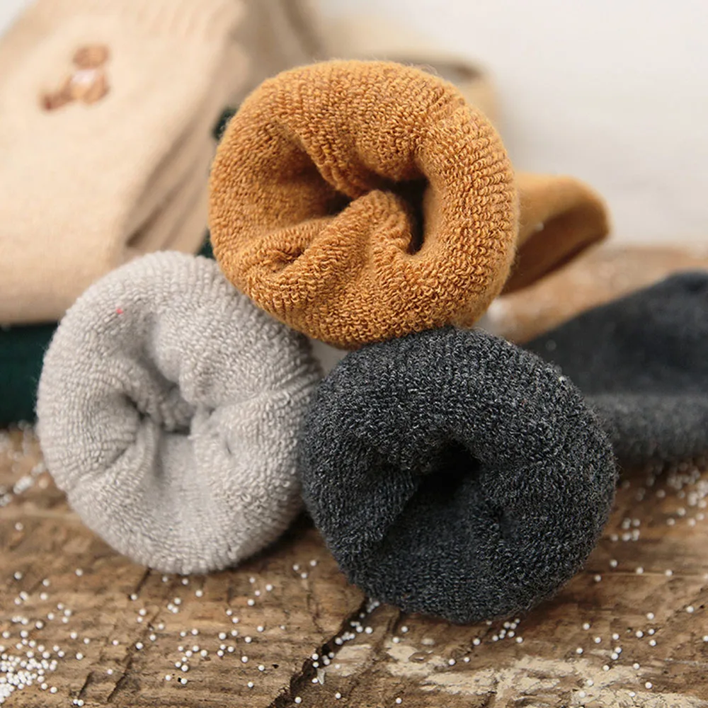 5 pairs winter ladies thermal rabbit wool cute female Cotton socks for women high quality thicken warm socks