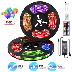 32.8ft/10 M 300 светодиодный s SMD 5050 12 V RGB светодиодный светодиодные полосы света IP65 Водонепроницаемый с чувствительной реакции 44Key пульт