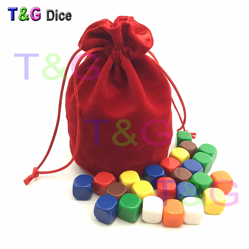 

TOP Quality Dice Jewelry Packing Velvet bag 6*5.5 Drawstring & Pouches for packing gift 3 colors Board Game