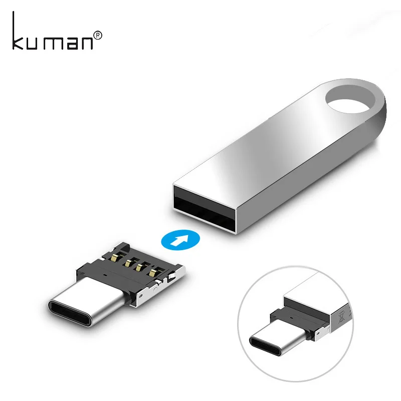 Kuman USB адаптер OTG USB к TypeC или MicorUSB адаптер конвертер для флешки USB флэш-накопитель ручка-накопитель к телефону Мышь Клавиатура