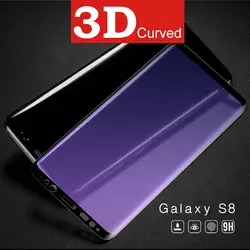 3D изогнутые полный Экран покрытие закаленное Стекло пленка для samsung Galaxy S8 плюс S8 + S7 край анти синий свет УФ Экран протектор