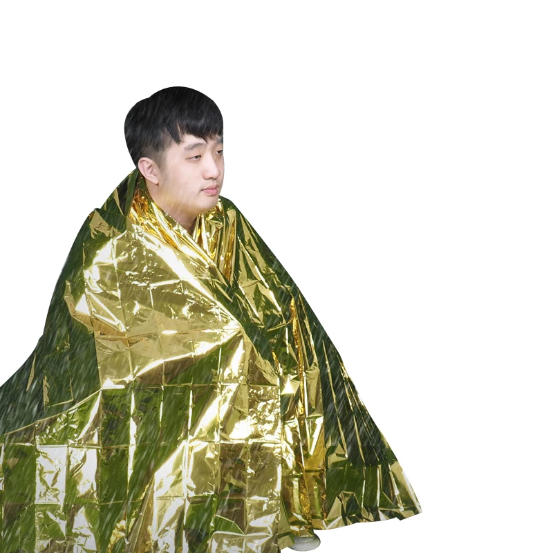 

New Outdoor Water Proof Emergency Survival Rescue Blanket Gold Foil Thermal Space First Aid Sliver Rescue Curtain