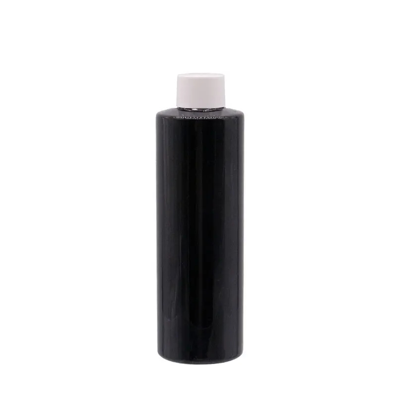 250 мл X 25 пустые прозрачные пластиковые контейнеры для бутылок для косметической упаковки шампунь лосьон жидкое мыло ПЭТ бутылки черный - Цвет: Black Bottle White