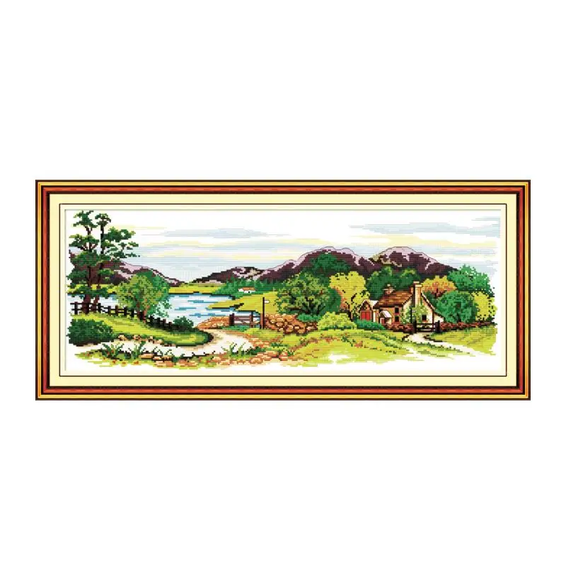 

Xanadu beautiful landscape handmade embroidery, diy furniture fabric sewing wall drapery living room paintings gifts
