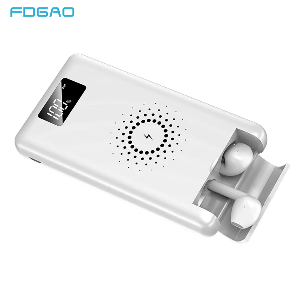 FDGAO Wireless Charger Bluetooth Earphones Power Bank