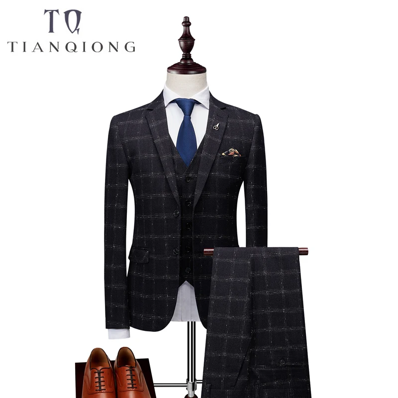 Merk Mannen Pak 2018 Nieuwste Jas Broek Ontwerpen Classic 3 stuk mannen Bruiloft Bruidegom Suits Slim Fit Plaid Suits jas Broek Vest Merk Mannen Pak 2018 Nieuwste Jas Broek Ontwerpen Classic 3 stuk mannen Bruiloft Bruidegom Suits Slim Fit Plaid Suits jas Broek Vest