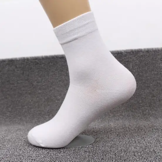 Высокое качество, 5 пара/лот, мужские носки, большие размеры 40-48, Европейский хлопок, сплошной цвет, бизнес дезодорант, Свободные повседневные носки, мужские носки, Новинка - Цвет: Белый