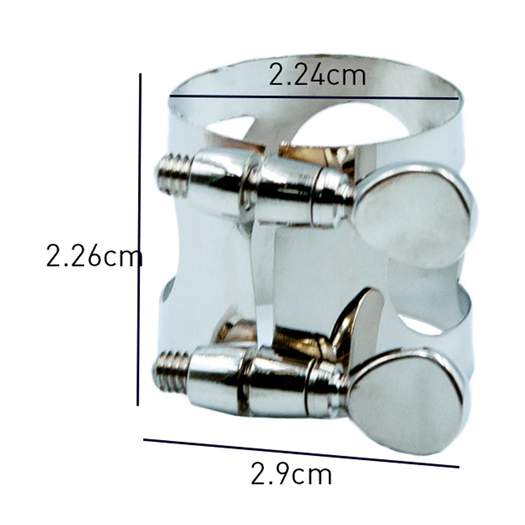 Light of Musical Store-1 Piece Metal Ligature Clip Clamp for Saxophone Mouthpiece Silver