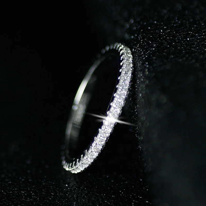 925 пробы Серебряное штабелируемое Золотое черное кольцо Вечность Обручальное кольцо для женщин мизинец для ногтей ювелирные изделия R1090x