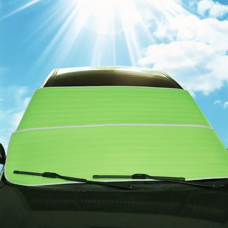 Чехол на лобовое стекло автомобиля многофункциональный пылеотталкивающий Солнцезащитный козырек складной Внешний Авто снежная пыль протектор автомобильные чехлы - Название цвета: Зеленый