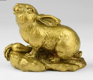 Copper Brass CHINESE crafts decor ation Asian Bronze gift lovers Art copper Patchwork pure zodiac rabbit decoration | Дом и сад