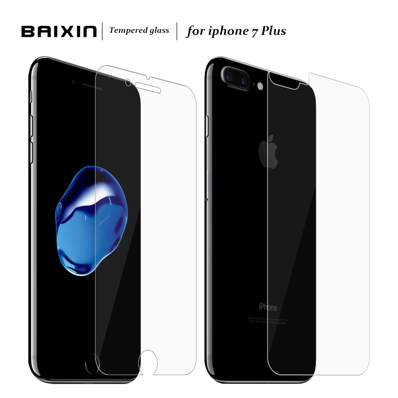 

BAIXIN 9H Front+Back Tempered Glass Screen Protector for iPhone 7plus 5.5inch Protective Glass Explosion-proof Film