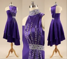 Vestidos Coctel 2016 Elegante Cocktailkleid High neck Sexy One shoulder Kleid Benutzerdefinierte Robe de Cocktail vestido de festa