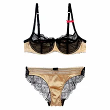 JIGERJOGER весна осень золото гладкий сенсорный нейлон полиамид сексуальный кружевной бюстгальтер набор кружевной бюстгальтер полупрозрачный красный бюстгальтер трусы шорты наборы