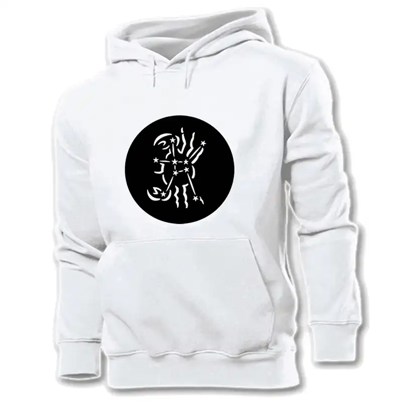 capricorn printed hoodie with sequins