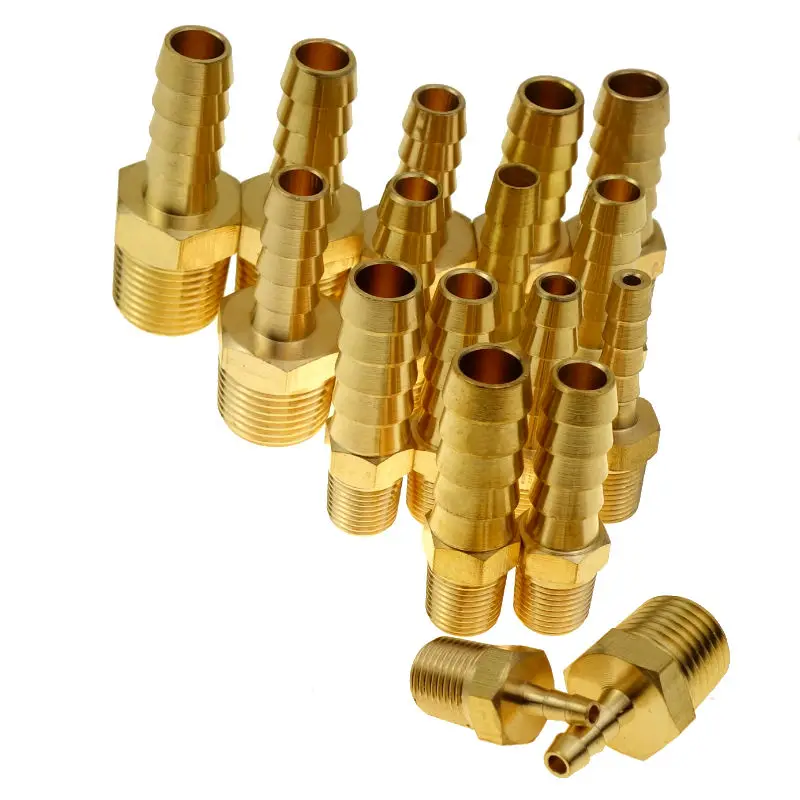1/4" BSP to 8mm Brass Barb Straight Hose Connector 