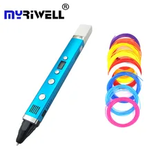 Myriwell 3D Ручка USB креативная Caneta Ручка 3D граффити ручка цифровая 4 регулировка скорости лучший подарок для детей 3nd 3d печать Ручка Горячая