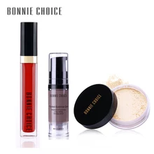 BONNIE CHOICE 3Pcs Makeup Loose Powder Long Lasting Waterproof Make up Matte Lip Gloss Eyebrow Gel Makeup Set : image BONNIE CHOICE 3Pcs Makeup Loose Powder Long Lasting Waterproof Make up Matte Lip Gloss Eyebrow Gel Makeup Set