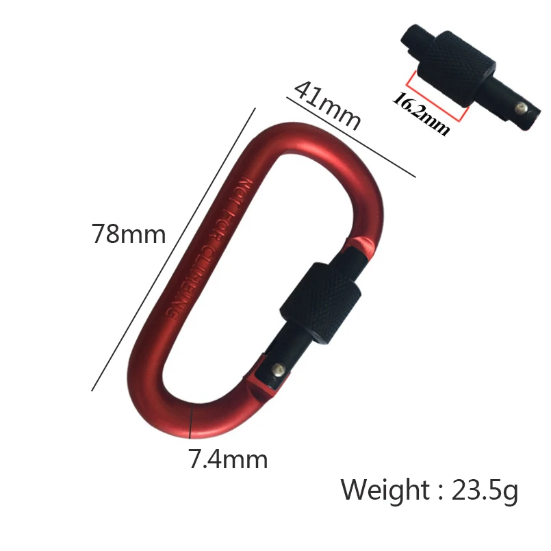 10Pcs 8cm Aluminum Alloy Carabiner D-Ring Key Chain with Lock Outdoor Camping Keyring Snap Hook Travel Kit Climbing Accessories