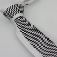 YIBEI coahella Ties жаккардовый шерстяной из микрофибры галстук для шеи Серебряная граница для мужчин галстук для мужчин черный галстуки в клеточку